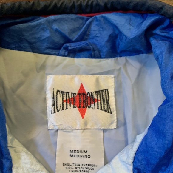 90s Active Frontier Colorblock patterned windbreaker - Picture 2 of 4